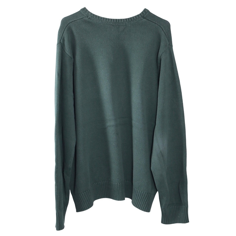 Eddie Bauer Mens XL Forest Green‎ Cotton Crew Neck Knit Sweater Solid Classic - Picture 3 of 8
